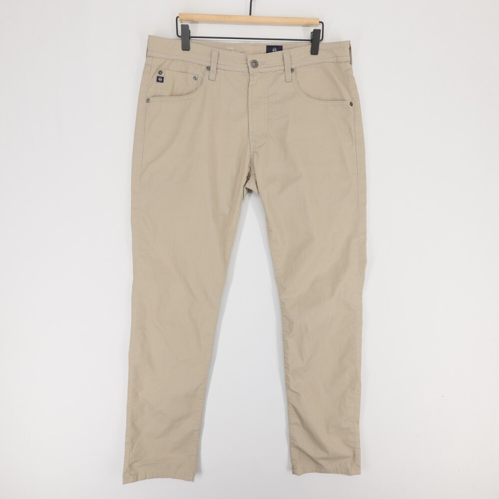 AG Adriano Goldschmied Tellis Pants Mens 34x34 Beige Modern Slim Stretch Khaki